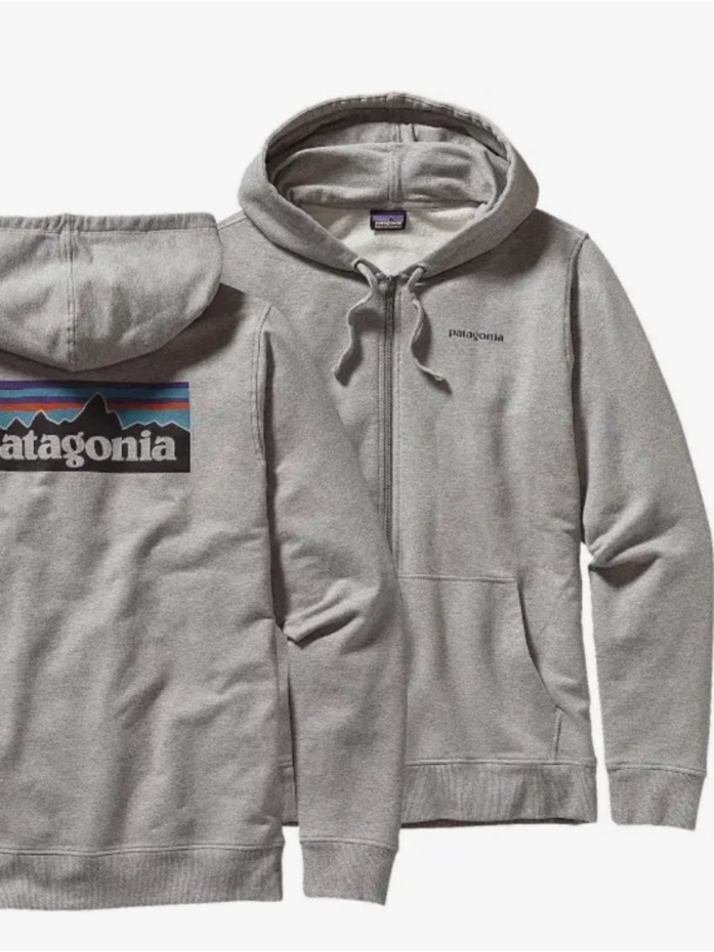 Patagonia Gray P-6 Logo Midweight Full-Zip Hoodie
